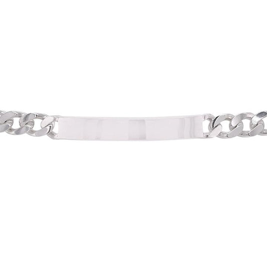 Image of Bracelets. Productname: 21cm Sterling Silver Men's Curb ID Bracelet in Silver colour by brand - Bevilles