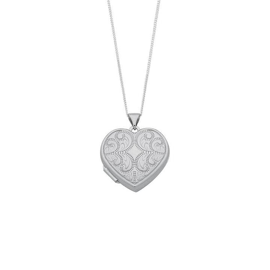 Image of Charms. Product name - 45cm Heart Locket Necklace in Sterling Silver in colour by brand - Bevilles