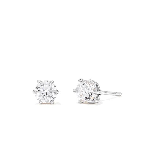 Image of Earrings. Product name - Sterling Silver Cubic Zirconia 5mm Stud Earrings in colour by brand - Bevilles