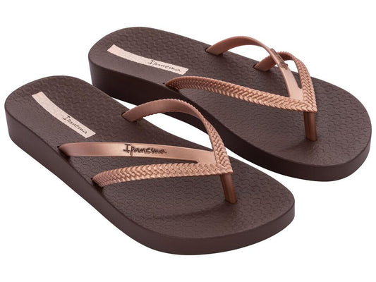Image of Sandals. Product name - Bossa Soft V Women's Ipanema BEIGE/PINK GRENDENE in Beige/Pink colour by brand - IPANEMA