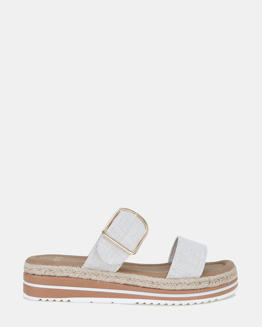 Image of Boots. Product name - Boston Women's Wedge LINEN Novo Wedges in Linen colour by brand - NOVO