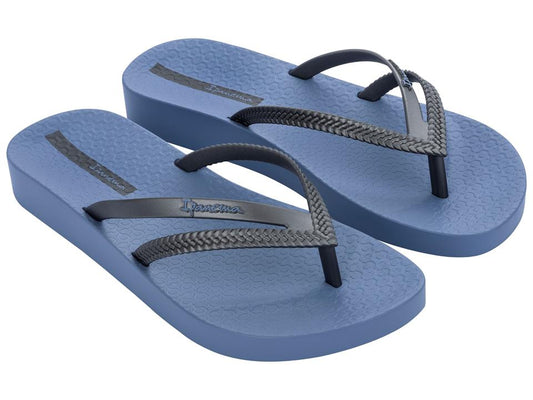Image of Sandals. Product name - Bossa Soft V Women's Ipanema BLUE/SILVER GRENDENE in Blue/Silver colour by brand - IPANEMA