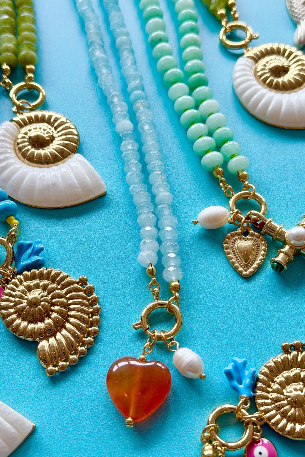 Betty Basics Santorini Heart Necklace (Blue)
