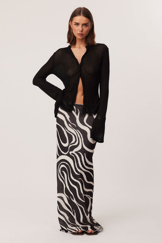 SNDYS SAVANNAH MAXI SKIRT (Black Swirl)