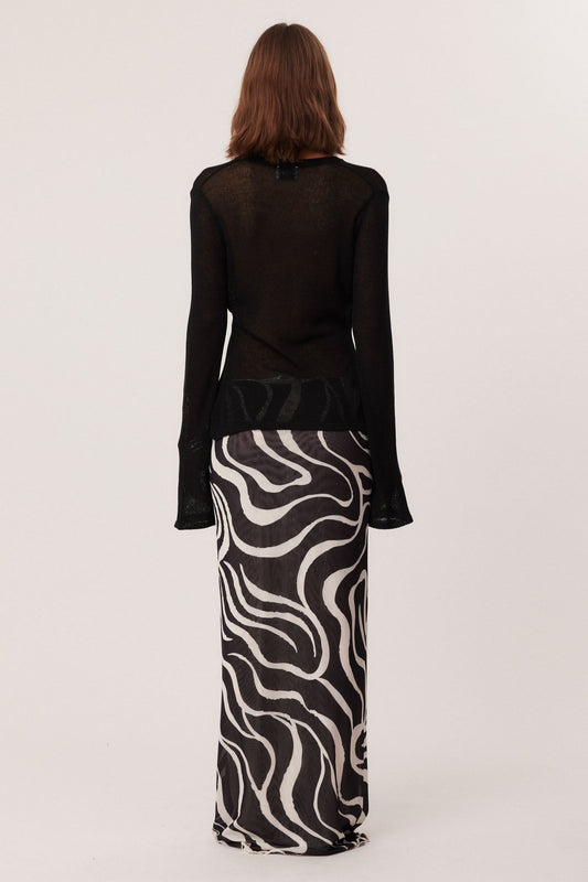 SNDYS SAVANNAH MAXI SKIRT (Black Swirl)