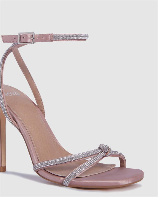 Image of Sandals. Product name - Zarah Women's Fast Fashion NUDE SATIN Novo Sandals in Nude Satin colour by brand - NOVO