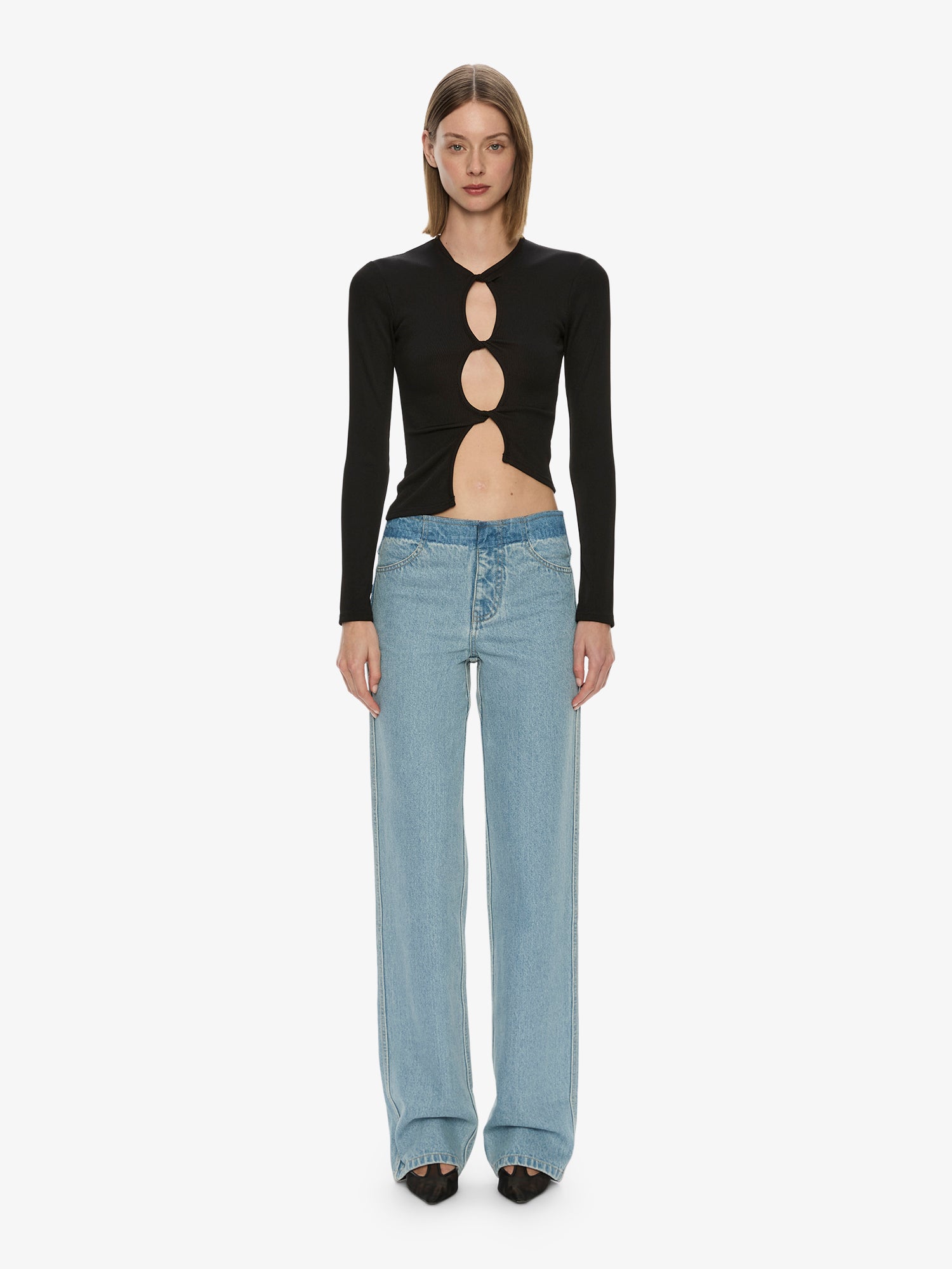 Image of Jeans. Product name - Deconstruct Denim Jean in Indigo colour by brand - Christopher Esber