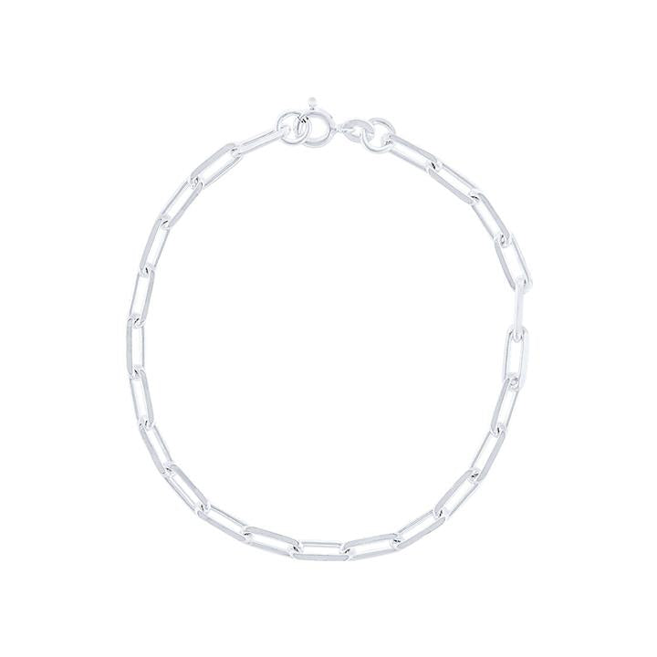 Image of Bracelets. Product name - 19cm Paperclip Bracelet in Sterling Silver in colour by brand - Bevilles