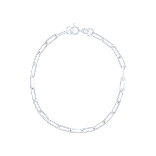 Image of Bracelets. Product name - 19cm Paperclip Bracelet in Sterling Silver in colour by brand - Bevilles
