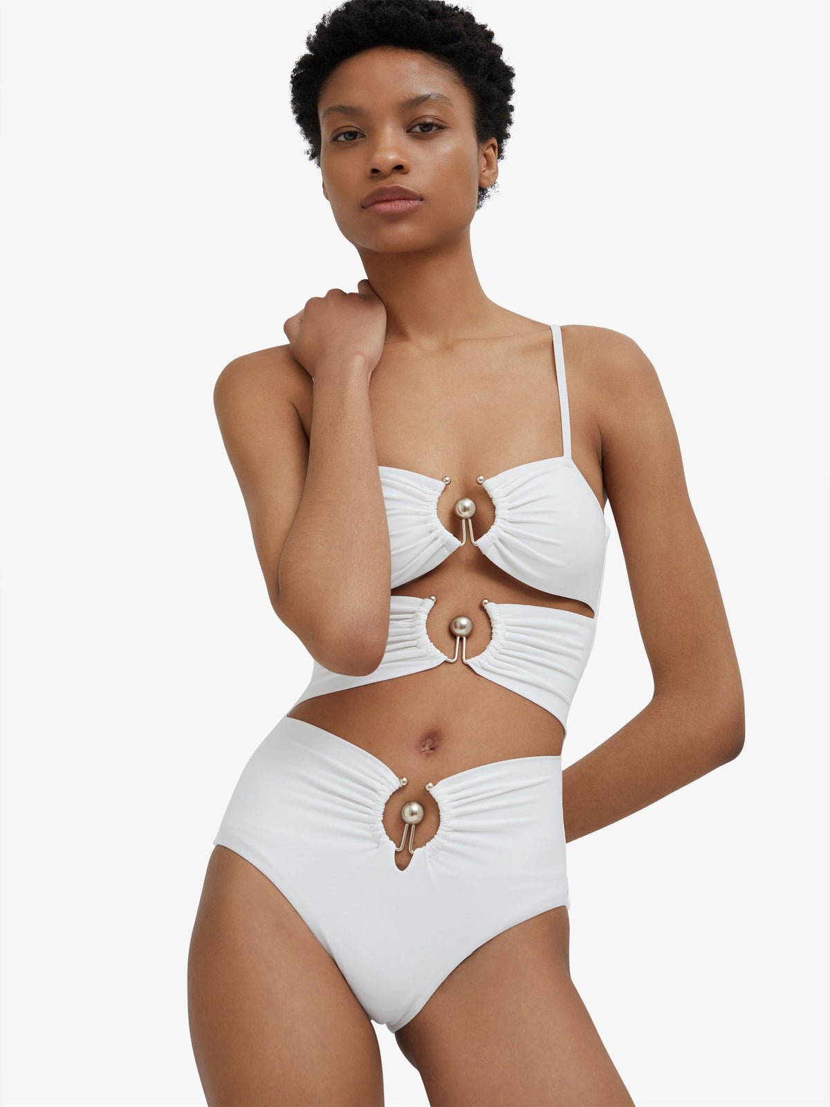 Embargo Pierced Orbit One Piece (White)