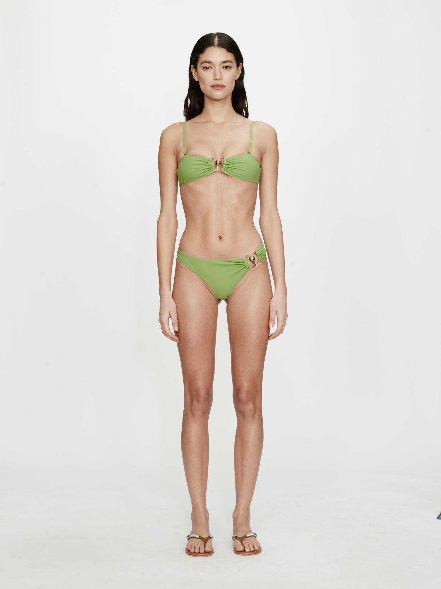 CHRISTOPHER ESBER Ruched Prong Bandeau (Lime)