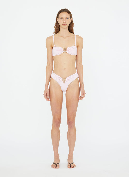 Image of Swimwear. Productname: Christopher Esber Ruched Orbit High Brief in Quartz colour by brand - Christopher Esber