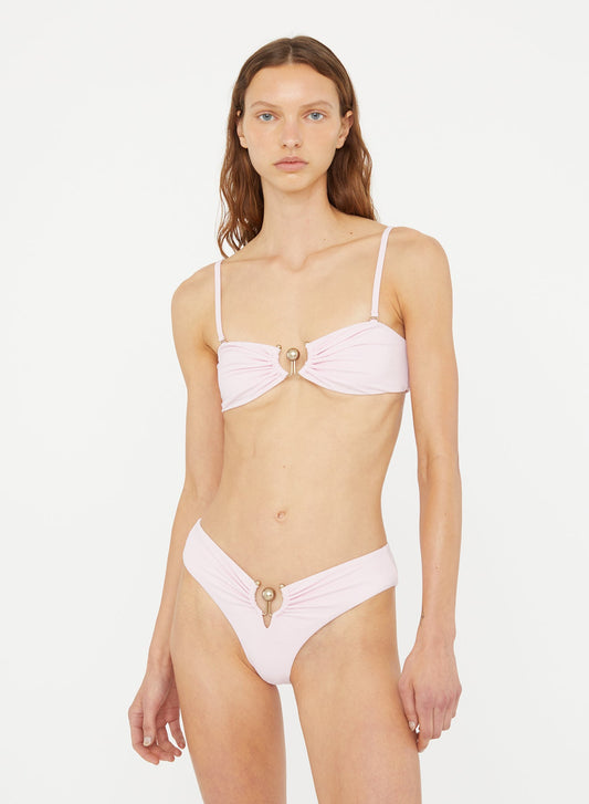 Image of Swimwear. Productname: Christopher Esber Ruched Prong Bandeau in Quartz colour by brand - Christopher Esber