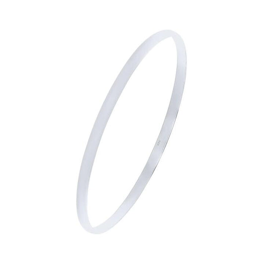 Image of Jewelry. Productname: Sterling Silver Plain 1/2 Round Solid Bangle 4mm x 60mm in Silver colour by brand - Bevilles