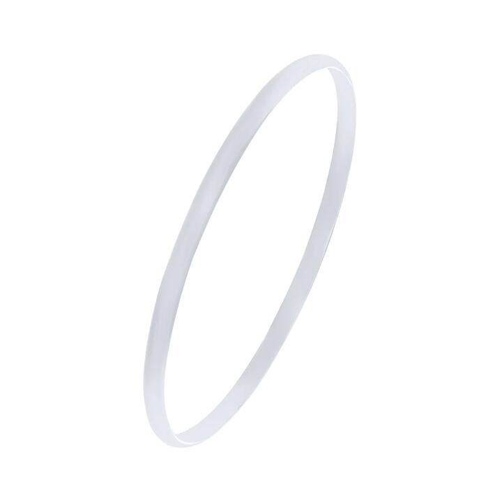 Image of Jewelry. Productname: Sterling Silver Plain 1/2 Round Solid Bangle 4mm x 66mm in Silver colour by brand - Bevilles