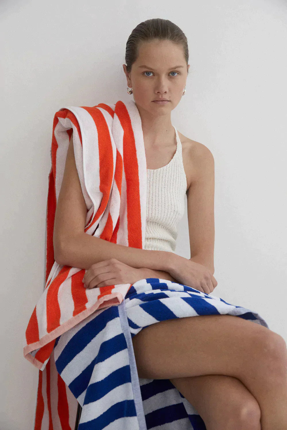 Blanca Studio TOWEL SET WIDE STRIPES (Orange)