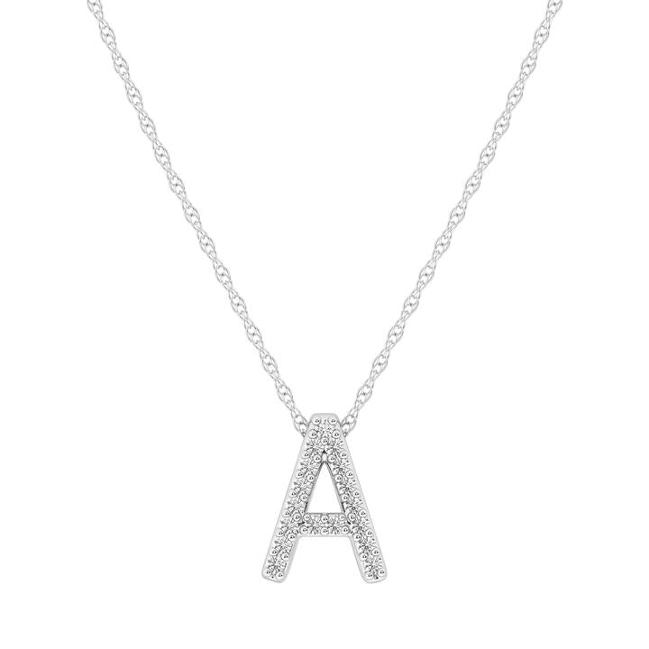 Image of Charms. Product name - Diamond Initial F Slider Necklace in Sterling Silver in colour by brand - Bevilles