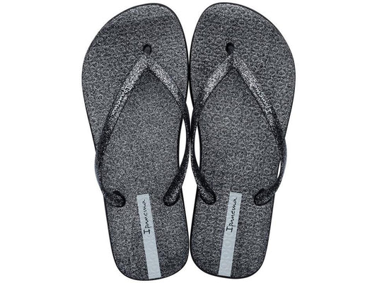 Image of Sandals. Product name - Glitter Women's Ipanema BLK/BLK/GLT SLV GRENDENE in Blk/Blk/Glt Slv colour by brand - IPANEMA