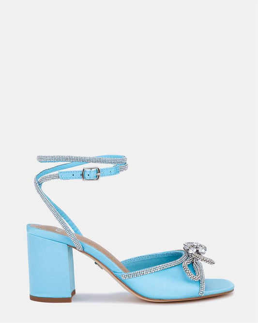 Image of Sandals. Product name - Zusha Women's Strappy Low Heel BLUE Novo Sandals in Blue colour by brand - NOVO