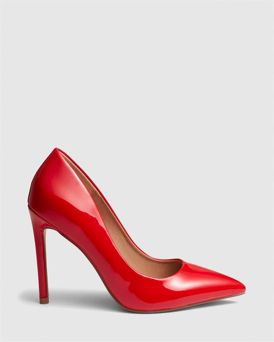 Image of Shoes. Product name - Indya Women's Court High Heel Red Patent Novo Court in Red Patent colour by brand - NOVO