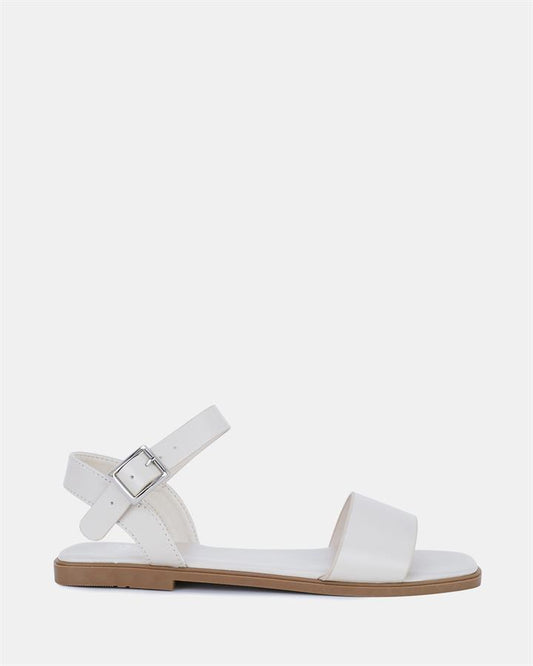 Image of Sandals. Product name - Tippy Women's Strappy Flat CREAM Novo Sandals in Cream colour by brand - NOVO
