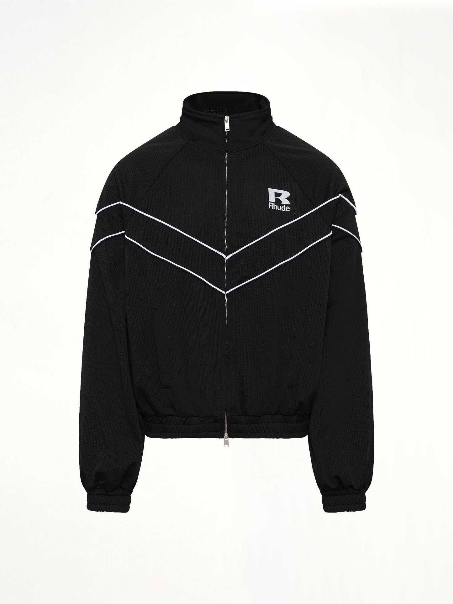 Rhude Mesh Piping Raglan Track Jacket (Black)