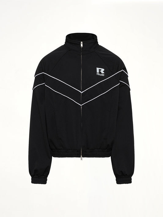 Rhude Mesh Piping Raglan Track Jacket (Black)