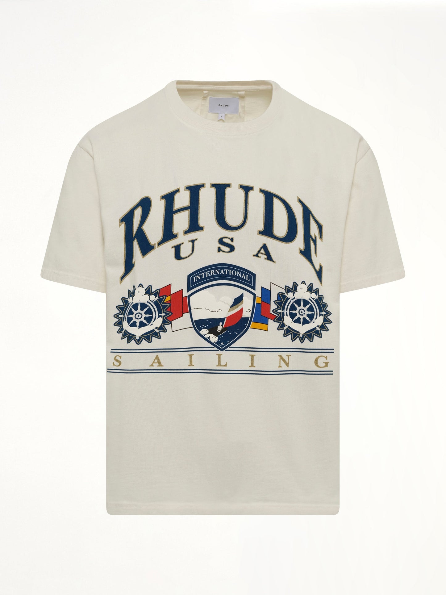 RHUDE USA Sailing Icon T-Shirt (White)