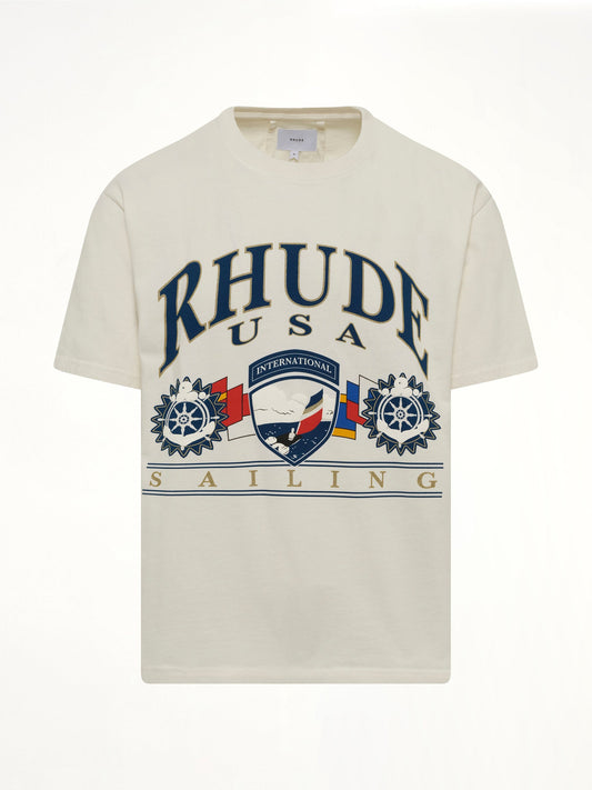RHUDE USA Sailing Icon T-Shirt (White)