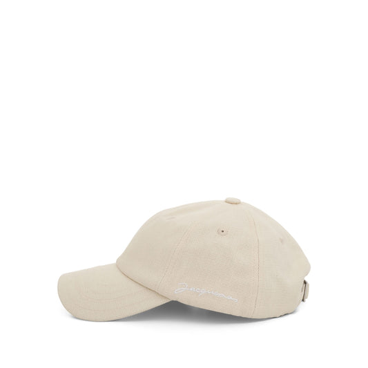 JACQUEMUS Signature Logo Baseball Cap (White)
