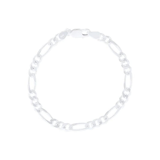 Image of Bracelets. Product name - 19cm 5.8mm Width Figaro Bracelet in Sterling Silver in colour by brand - Bevilles