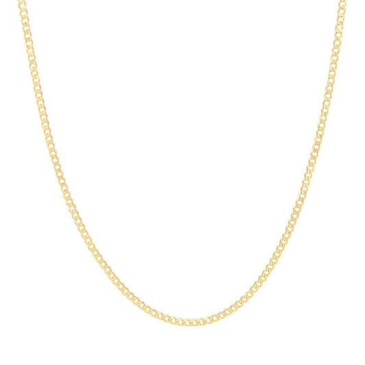 Image of Necklaces. Productname: 9kt Yellow Gold Rounded Curb Chain Necklace 45cm in Gold colour by brand - Bevilles