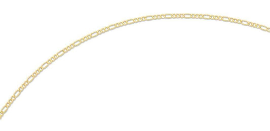 Image of Necklaces. Productname: 9kt Yellow Gold Hollow Figaro Chain Necklace 60cm in Gold colour by brand - Bevilles