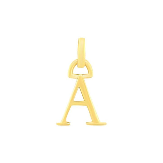 Image of Charms. Productname: 9kt Yellow Gold Block Initial Pendant in Gold colour by brand - Bevilles