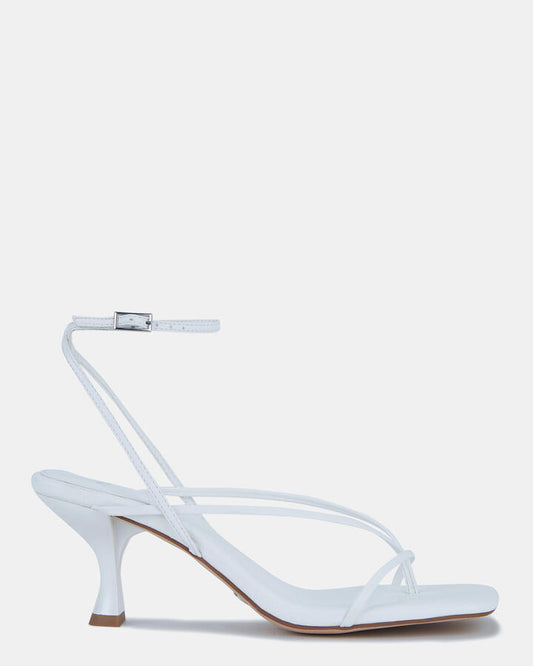 Image of Rain Umbrellas. Product name - Umbrella Women's Strappy Low Heel WHITE Novo Sandals in White colour by brand - NOVO