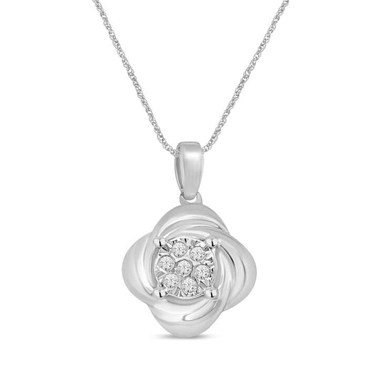 Image of Necklaces. Productname: Fancy Necklace with 0.05ct of Diamonds in Sterling Silver in Diamond colour by brand - Bevilles