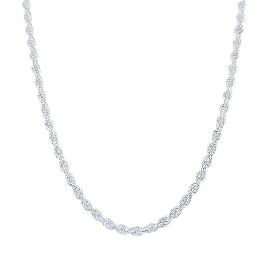 Image of Necklaces. Product name - 60cm 2mm Width Rope Chain Necklace in Sterling Silver in colour by brand - Bevilles