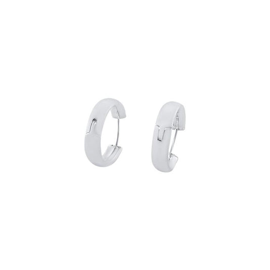 Image of Earrings. Productname: 20mm Sterling Silver Round Huggie Hoop Earrings in Silver colour by brand - Bevilles
