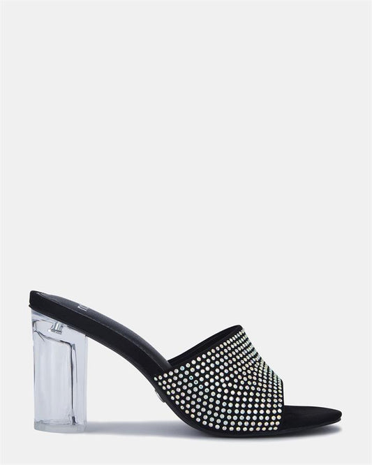 Image of Heels. Product name - Ferraz Luxe Women's Evening Shoes BLACK Novo Evening in Black colour by brand - NOVO
