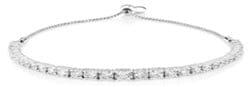 Image of Bracelets. Product name - 19cm 2mm Width Cubic Zirconia Tennis Bolo Bracelet in Sterling Silver in colour by brand - Bevilles