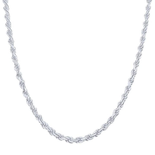 Image of Necklaces. Productname: 50cm 2mm Width Rope Chain Necklace in Sterling Silver in Silver colour by brand - Bevilles