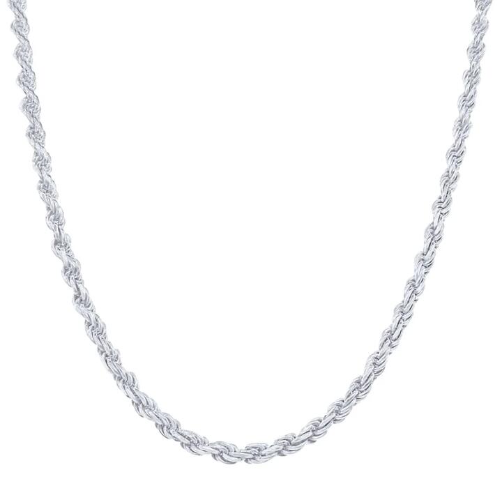 Image of Necklaces. Product name - 50cm 2mm Width Rope Chain Necklace in Sterling Silver in colour by brand - Bevilles