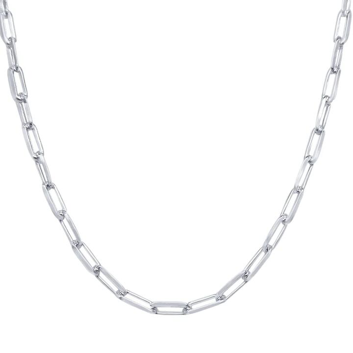 Image of Necklaces. Productname: 45cm Sterling Silver Wide Paperclip Link Necklace in Silver colour by brand - Bevilles