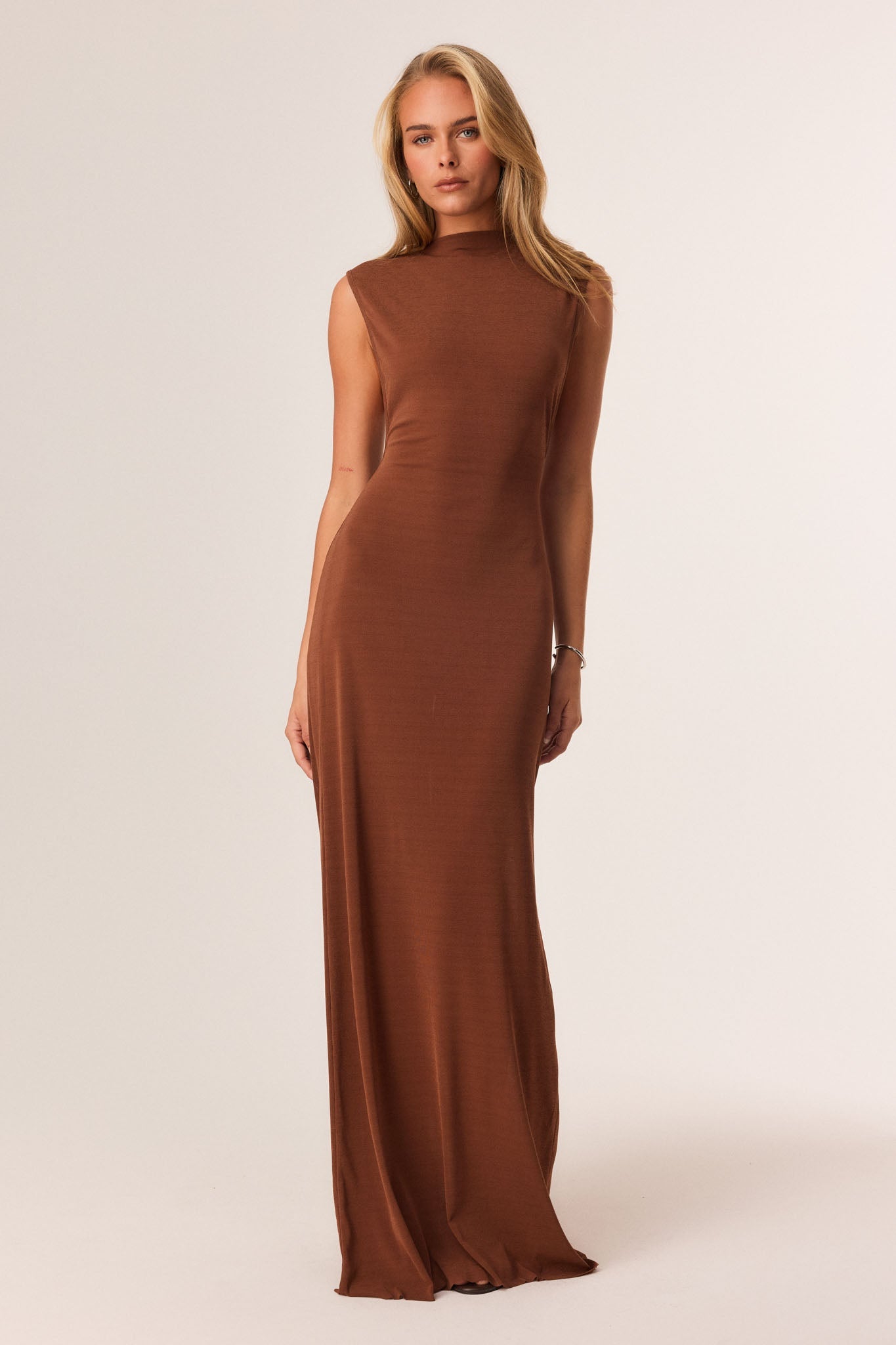 Image of Dresses. Productname: SNDYS ROXY MAXI DRESS in Mocha colour by brand - SNDYS
