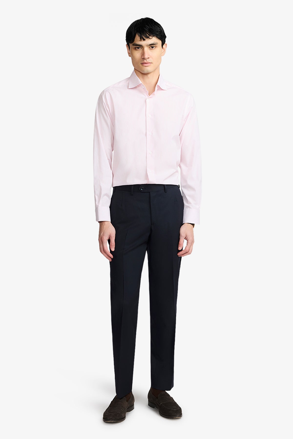 Image of Shirts. Product name - Nigel Formal Shirt Pink Bengal Stripe in Pink colour by brand - Anthony Squires