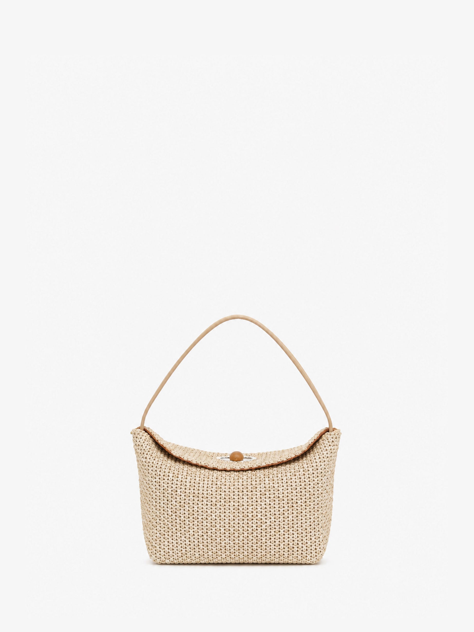 Image of Bags. Product name - Turnlock Raffia Mini Bag in Natural colour by brand - CHRISTOPHER ESBER