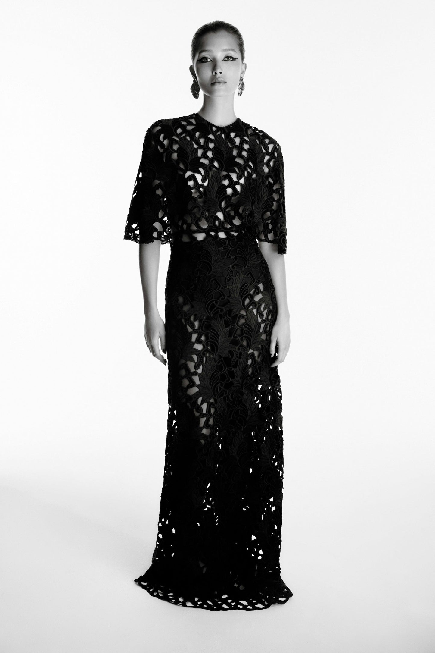 Carla Zampatti Embroidered Velvet Gown (Black)