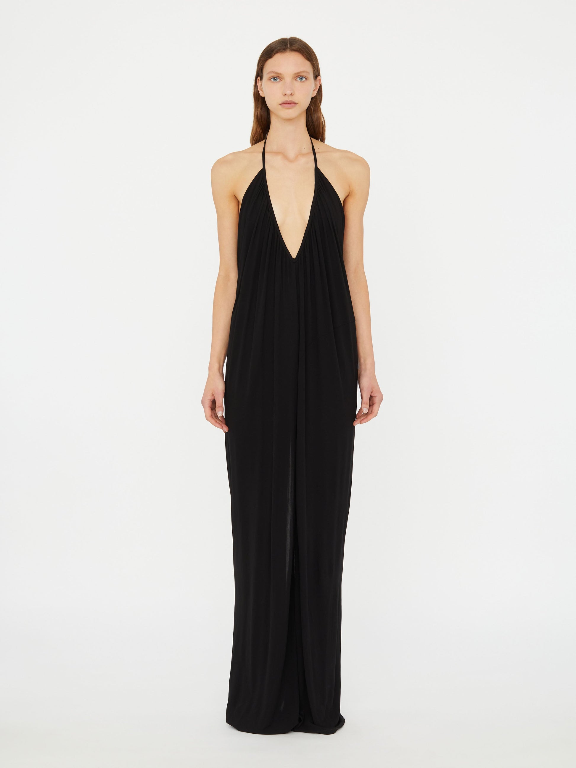 Image of Dresses. Product name - Cowled Halter Jumpsuit in Jumpsuit colour by brand - Christopher Esber