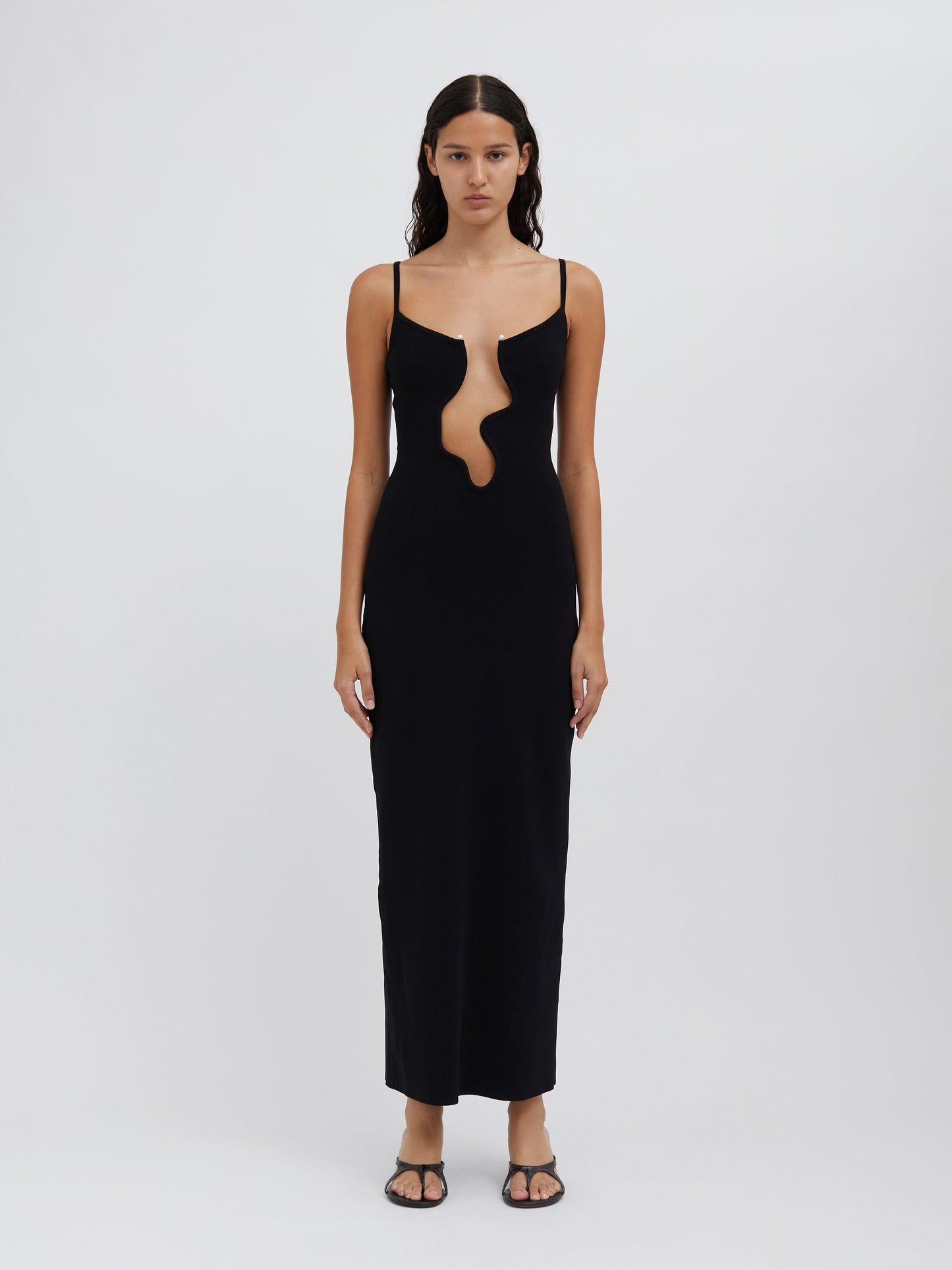 Image of Dresses. Productname: Christopher Esber Salacia Wire Column Dress in Black colour by brand - Christopher Esber