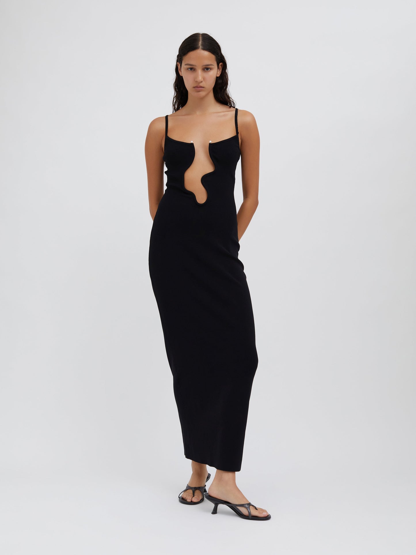 Christopher Esber Salacia Wire Column Dress (Black)